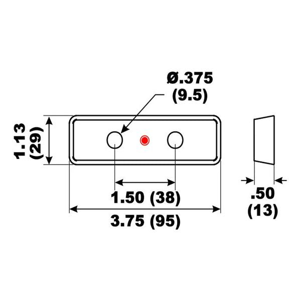 Performance Metals, Aluminium Anode Bennett Trim Tab Kit 95 x 29 x 13mm