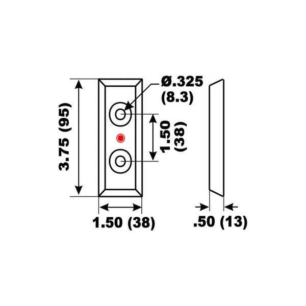 Performance Metals, Aluminium Anode Bosler Strainer 95 x 38 x 13mm