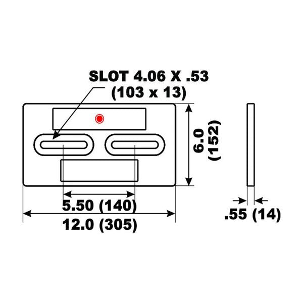 Performance Metals, Aluminium Anode Diver 305 x 152 x 13mm