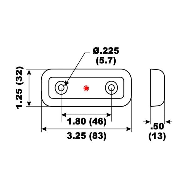 Performance Metals, Aluminium Anode Doka Strainer 83 x 32 x 13mm