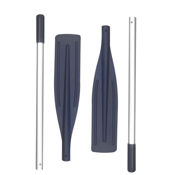 WavEco, Aluminium Oars Short (1.34M) for 1.85-2.30M Boat (Pair) Grey for Solid Transom (ST)