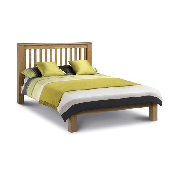 Julian Bowen, Amsterdam Oak Bed 150cm King Size with Low Foot End