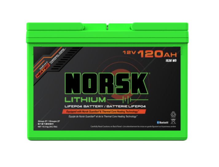 Norsk, 12V 120AH HEATED LiFePO4 Lithium Deep Cycle Marine Battery – Norsk Lithium