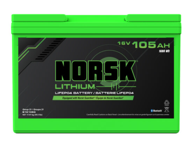 Norsk, 16V 105AH LiFePO4 Lithium Deep Cycle Battery – Norsk Lithium