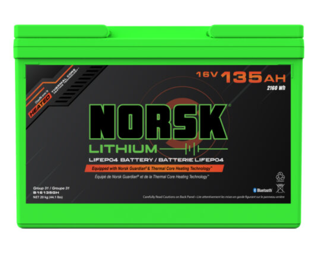 Norsk, 16V 135AH HEATED LiFePO4 Lithium Deep Cycle Battery – Norsk Lithium