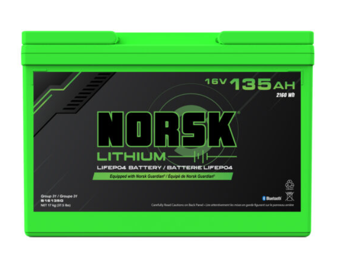 Norsk, 16V 135AH LiFePO4 Lithium Deep Cycle Battery – Norsk Lithium