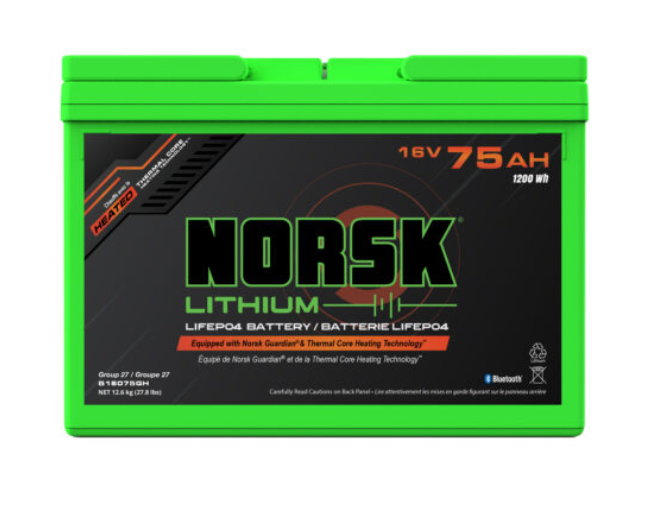 Norsk, 16V 75AH HEATED LiFePO4 Lithium Deep Cycle Battery – Norsk Lithium